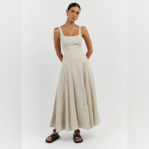 DISSH | Dresses | Dissh Milahn Natural Linen Beige Sleeveless Midi Dress |  Poshmark